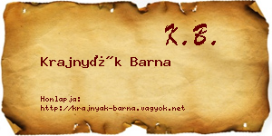 Krajnyák Barna névjegykártya